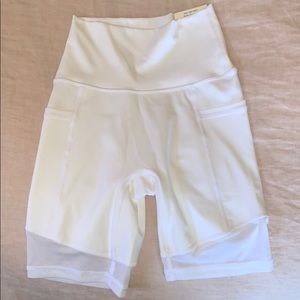 aerie white bike shorts